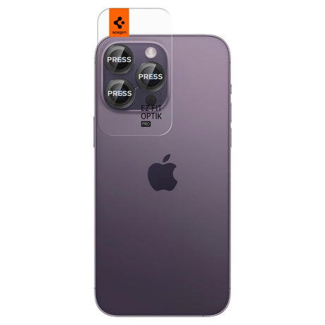 Folie de protectie Spigen (set de 2) Optik.tR EZ Fit Pro Camera Glass (AGL05205)- iPhone 14 Pro/Max/15 Pro/Max/16 Pro/Max/17 Pro/Max compatibil cu Black