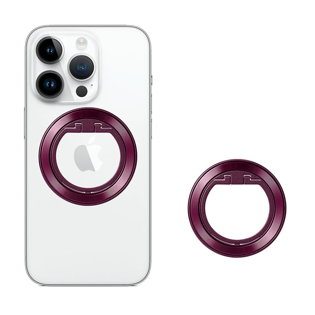 Suport Techsuit MagSafe Phone Ring (MPR2), Round Shape, Aluminium Alloy, Burgundy