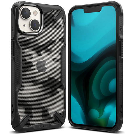 Husa de protectie Ringke Fusion X Design compatibil cu iPhone 14 Plus, Camo Black