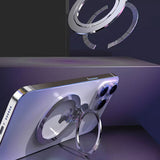 Suport Techsuit MagSafe Phone Ring (MPR4), Round Shape, Aluminium Alloy, Albastru
