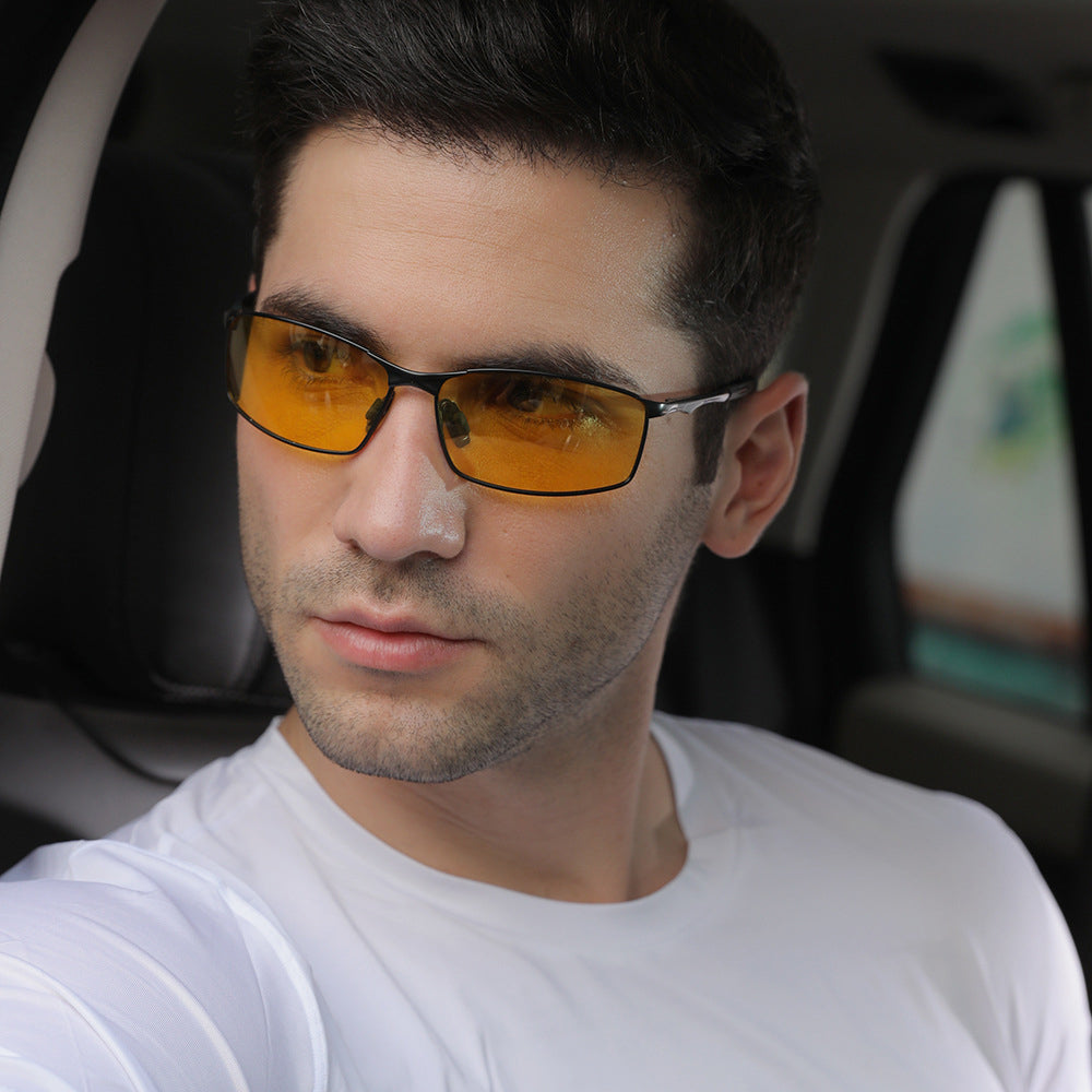 Techsuit Sunglasses Polarized (559), for Men, with UV Protection and Metal Frame, Rectangular, Negru / Photochromic