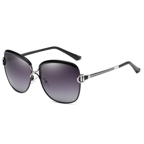 Techsuit Sunglasses Polarized (8702), for Women with UV Protection, Metal Frame, Negru