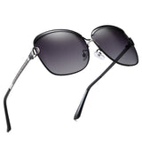 Techsuit Sunglasses Polarized (8702), for Women with UV Protection, Metal Frame, Tea