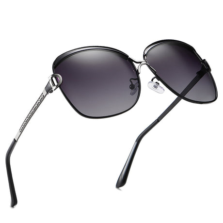 Techsuit Sunglasses Polarized (8702), for Women with UV Protection, Metal Frame, Tea