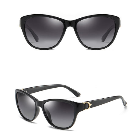 Techsuit Sunglasses Polarized (A572), for Women with UV Protection, PC, Negru / Gradient Gray