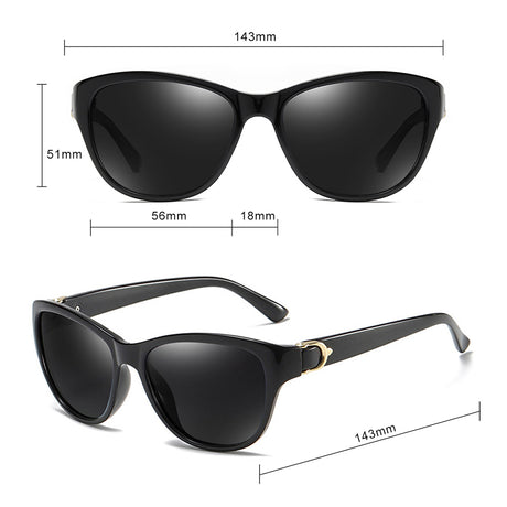 Techsuit Sunglasses Polarized (A572), for Women with UV Protection, PC, Negru / Pink Mirror