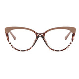 Techsuit Anti-Blue Light Glasses Reflex Metal (F5018-C42), Cat Eye, Nude Leopard