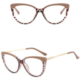 Techsuit Anti-Blue Light Glasses Reflex Metal (F5018-C42), Cat Eye, Nude Leopard