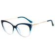 Techsuit Anti-Blue Light Glasses Reflex Metal (F5018-C8), Cat Eye, Transparent Blue