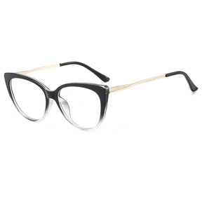 Techsuit Anti-Blue Light Glasses Reflex Metal (F5018-C7), Cat Eye, Transparent Black