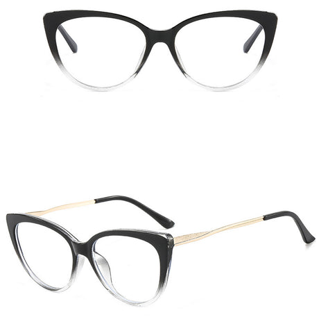 Techsuit Anti-Blue Light Glasses Reflex Metal (F5018-C7), Cat Eye, Transparent Black
