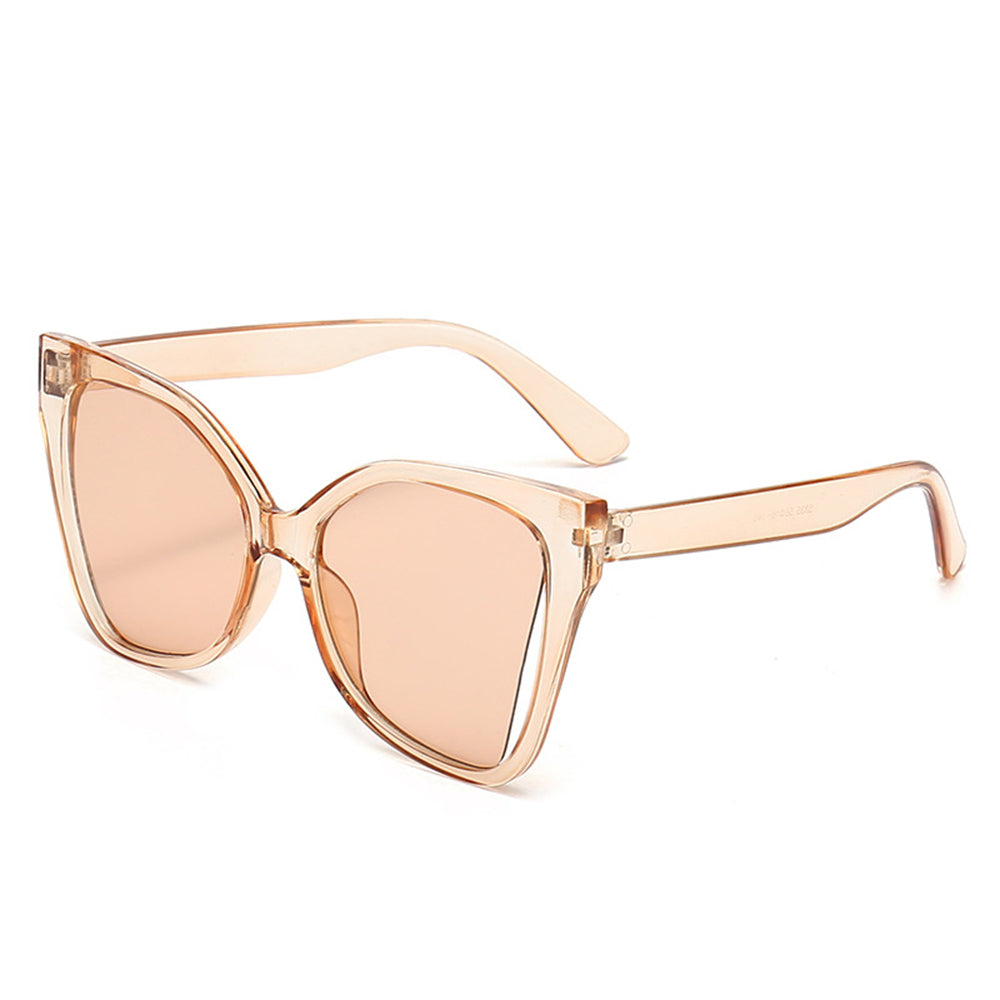 Techsuit Sunglasses (5335), for Women with PC Frame and Lens, Butterfly Shape, Roz / Champagne