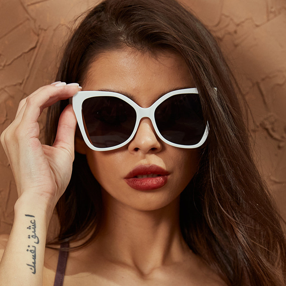 Techsuit Sunglasses (5335), for Women with PC Frame and Lens, Butterfly Shape, Roz / Champagne