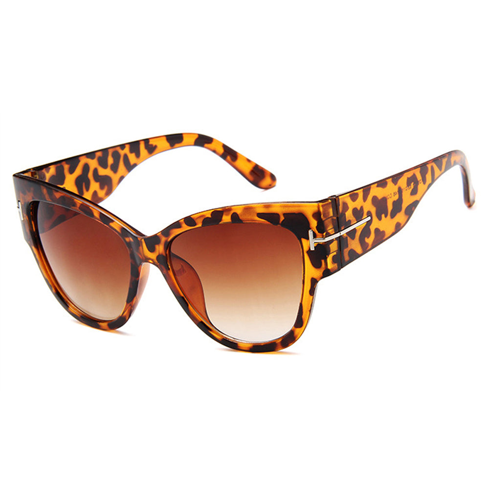 Techsuit Sunglasses (9778), for Women with PC Frame and Lens, Cat Eye, Leopard / Maro