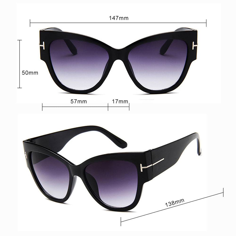 Techsuit Sunglasses (9778), for Women with PC Frame and Lens, Cat Eye, Leopard / Maro