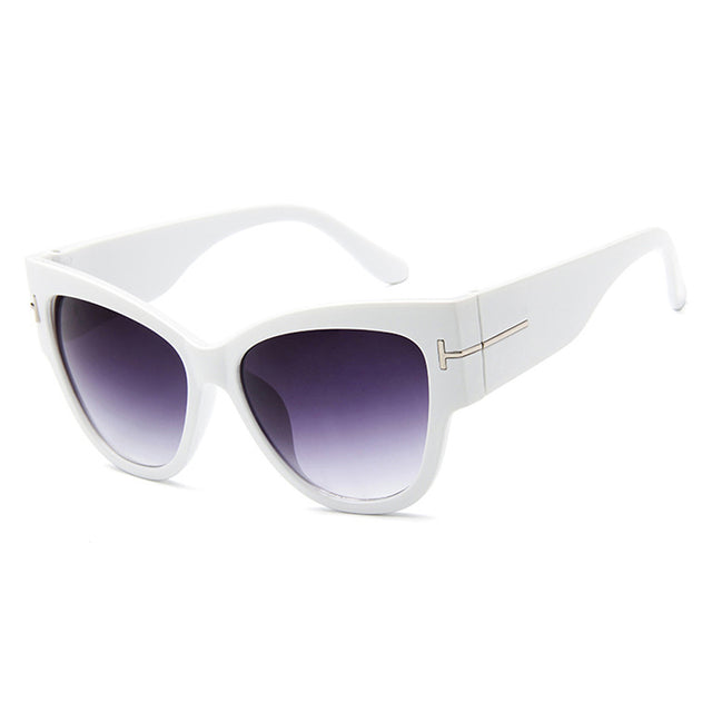 Techsuit Sunglasses (9778), for Women with PC Frame and Lens, Cat Eye, Alb / Gradient