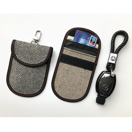 Husa de protectie Techsuit RFID Anti-Theft (AF1) compatibil cu for Cards & Keys, Waterproof Leather, Metal Hybrid Fibre, EMF Blocker, 12.5x9, Gri