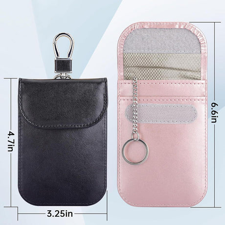 Husa de protectie Techsuit RFID Anti-Theft (AF2) compatibil cu for Cards & Keys, PU Leather, EMF Blocker, Roz