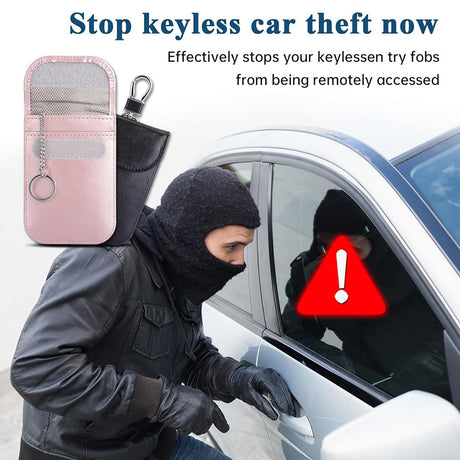 Husa de protectie Techsuit RFID Anti-Theft (AF2) compatibil cu for Cards & Keys, PU Leather, EMF Blocker, Roz