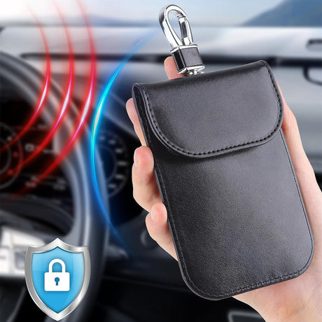 Husa de protectie Techsuit RFID Anti-Theft (AF2) compatibil cu for Cards & Keys, PU Leather, EMF Blocker, Roz