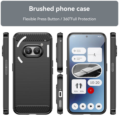Husa de protectie Techsuit Carbon Silicone compatibil cu Nothing Phone (2a) / (2a) Plus, Negru