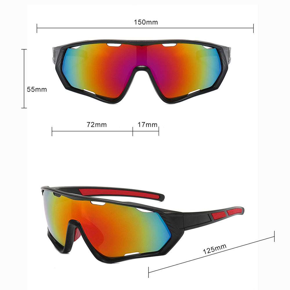 Techsuit Bike Glasses (9330), for Cycling, Sport Outdoor Activities, PC Frame and Lens, Unisex, Negru / Blue