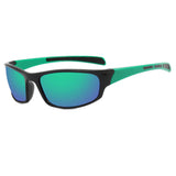 Techsuit Bike Glasses (9937), for Cycling, Sport Outdoor Activities, PC, Rectangular Shape, Unisex, Negru / Green