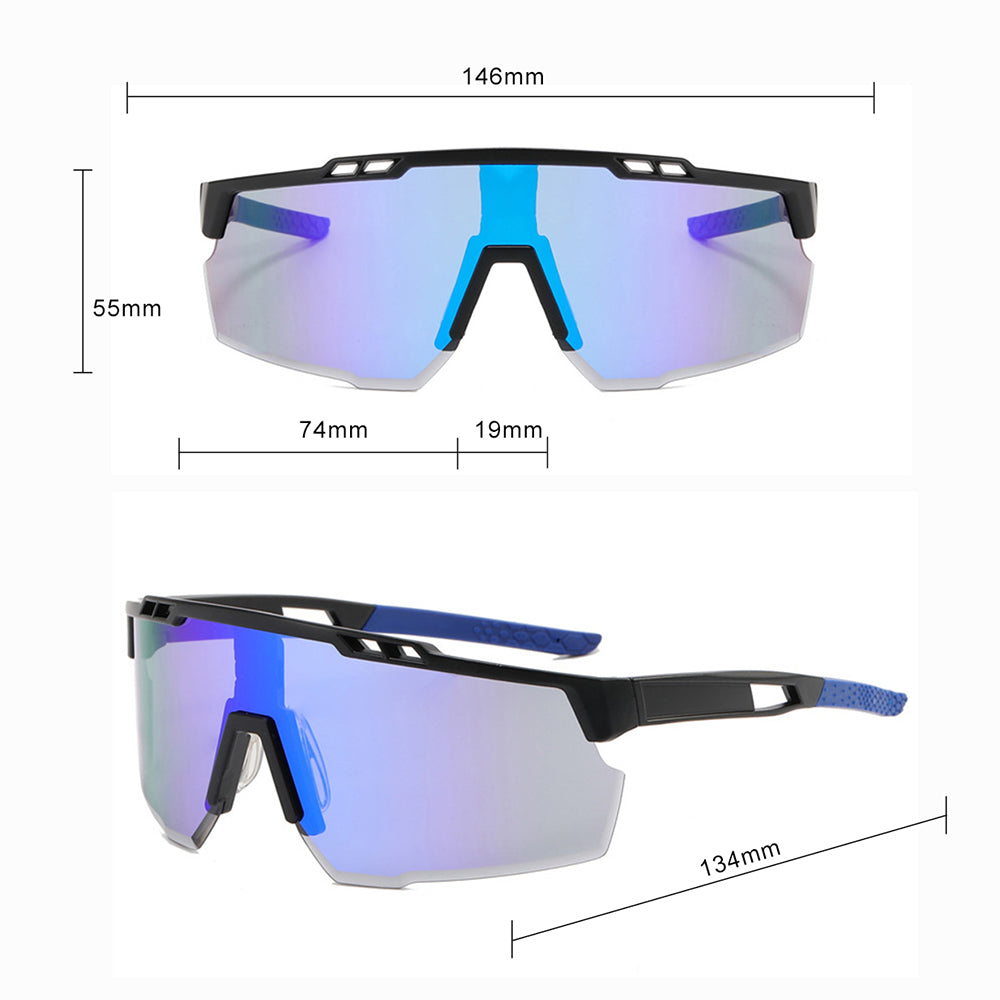 Techsuit Bike Glasses (9963), for Cycling, Sport Outdoor Activities, with PC Frame and Lens, Unisex, Negru / Gray