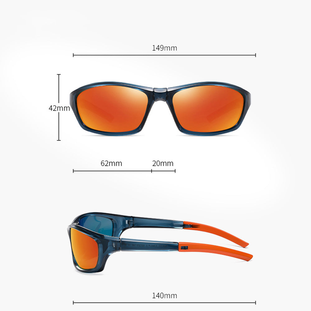 Techsuit Bike Glasses (24101), for Cycling and Sport Outdoor Activities, Polarized, Unisex, Negru