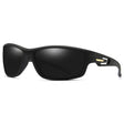 Techsuit Bike Glasses (201910), for Cycling and Sport Outdoor Activities, Polarized, Rectangular, Unisex, Negru