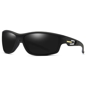 Techsuit Bike Glasses (201910), for Cycling and Sport Outdoor Activities, Polarized, Rectangular, Unisex, Negru