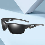 Techsuit Bike Glasses (201910), for Cycling and Sport Outdoor Activities, Polarized, Rectangular, Unisex, Negru
