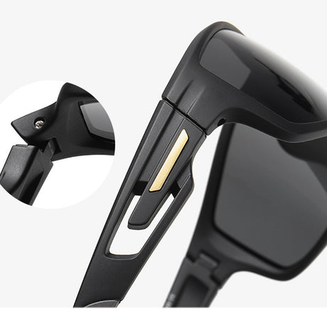 Techsuit Bike Glasses (201910), for Cycling and Sport Outdoor Activities, Polarized, Rectangular, Unisex, Negru