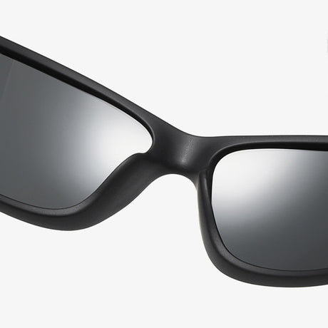 Techsuit Bike Glasses (201910), for Cycling and Sport Outdoor Activities, Polarized, Rectangular, Unisex, Negru / Yellow
