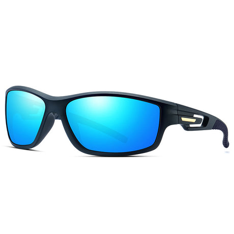 Techsuit Bike Glasses (201910), for Cycling and Sport Outdoor Activities, Polarized, Rectangular, Unisex, Albastru