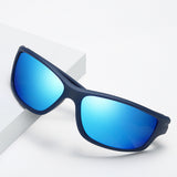 Techsuit Bike Glasses (201910), for Cycling and Sport Outdoor Activities, Polarized, Rectangular, Unisex, Negru / Red