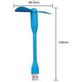 Techsuit Mini USB Fan (TUF1), Portable, Flexible, Bendable, 5V, Albastru