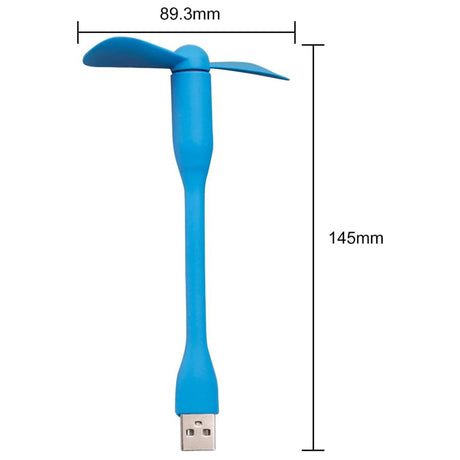 Techsuit Mini USB Fan (TUF1), Portable, Flexible, Bendable, 5V, Albastru