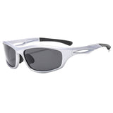 Techsuit Bike Glasses (9309), for Cycling and Sport Outdoor Activities, Polarized, PC Frame, Unisex, Argintiu / Gray