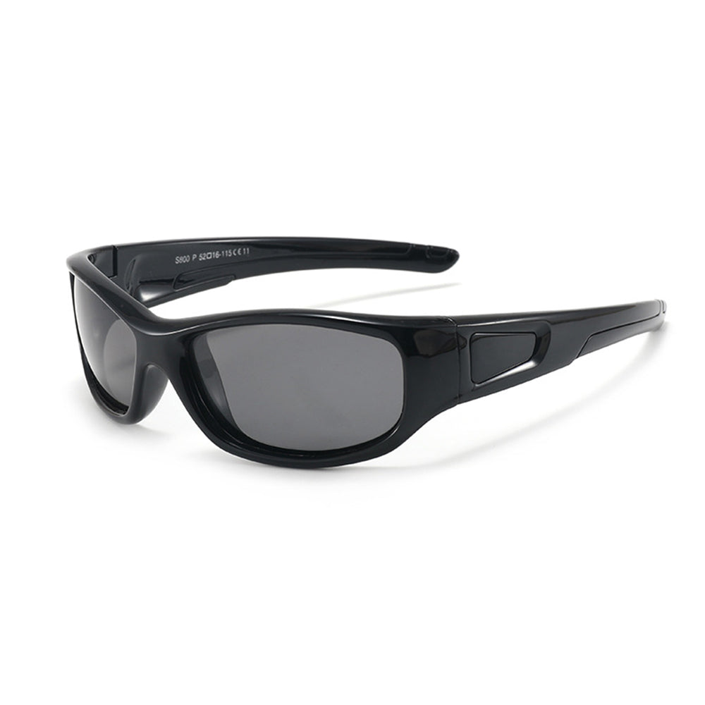 Techsuit Sunglasses Polarised (800-C11), for Kids, Sport Type, Flexible, Bright Black