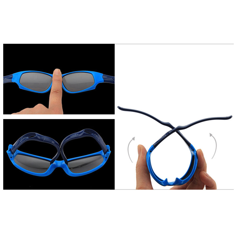 Techsuit Sunglasses Polarised (800-C11), for Kids, Sport Type, Flexible, Bright Black