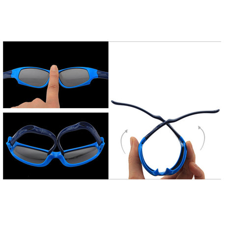 Techsuit Sunglasses Polarised (800-C29), for Kids, Sport Type, Flexible, Albastru / Dark Blue