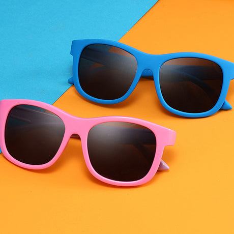 Techsuit Sunglasses Polarised (8306-C14), for Babies, Square Shape, with Strap, Negru / Red