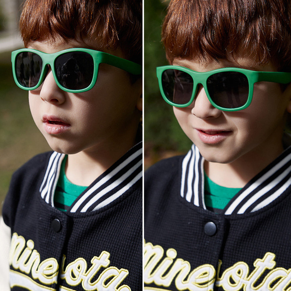 Techsuit Sunglasses Polarised (8306-C14), for Babies, Square Shape, with Strap, Negru / Red