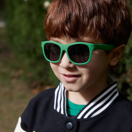 Techsuit Sunglasses Polarised (8306-C14), for Babies, Square Shape, with Strap, Negru / Red