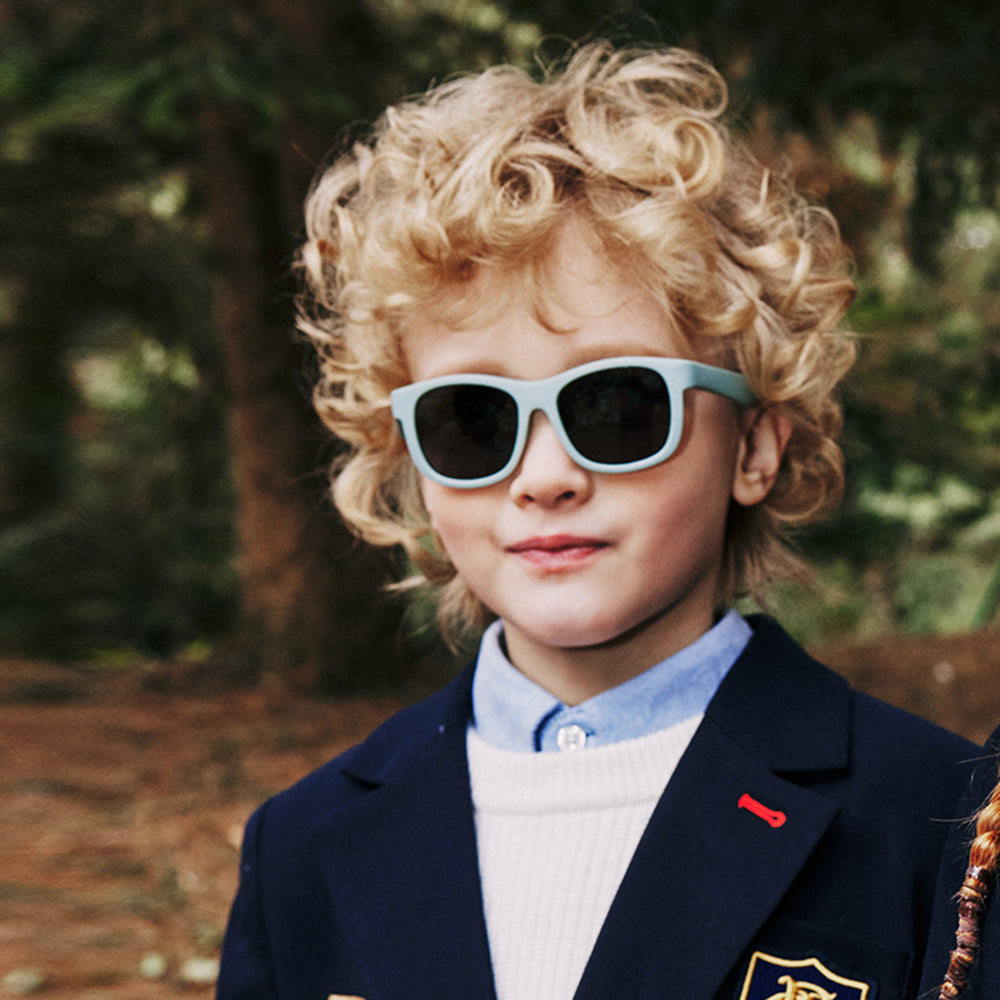 Techsuit Sunglasses Polarised (8306-C14), for Babies, Square Shape, with Strap, Negru / Red