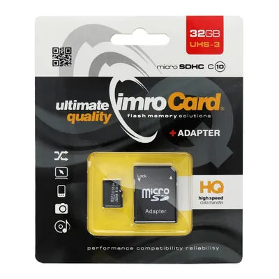 Card de memorie microSD IMRO 32GB / 64GB / 128GB 100MB/s clasa 10 UHS 3 cu adaptor SD