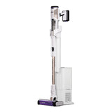 Aspirator vertical fara fir 2in1 Shark IW3612EU DetectClean & Empty Flexwand, 240W, 18V, 0.42L, autonomie 60 min, statie golire 3in1 Anti-Odour, Dirt/Floor/Edge Detect, QuadClean LED, Anti-Hair Wrap, perie 2in1 spatii inguste, alb-auriu