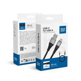 BLUE STAR cablu împletit 3A 20W USB A la Type C PD QC4.0 TFK-DC-003 1,2 m negru
