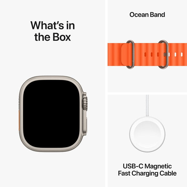 Apple Watch Ultra 2, GPS, Cellular, Carcasa Titanium 49mm, Orange Ocean Band - NotebookGsm